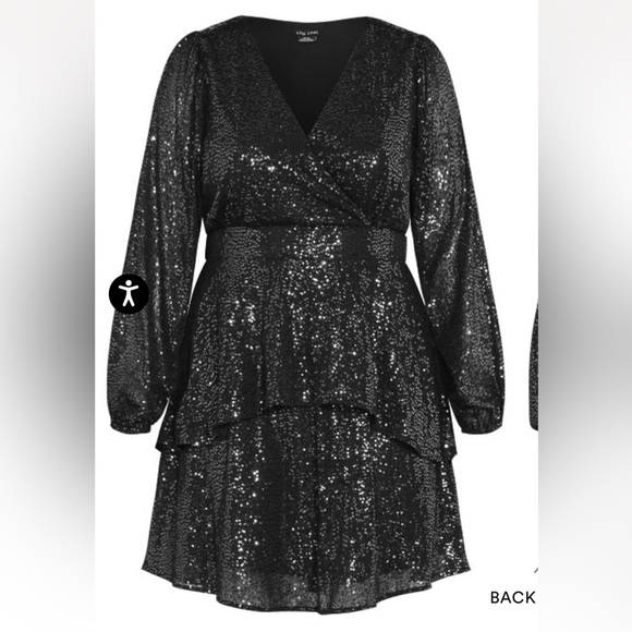 City Chic Sequin Jocelyn Dress in Claret womens size 16 - Picture 3 of 12